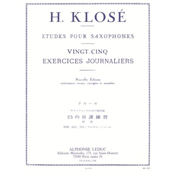 25 Exercises Journaliers saxofoon
