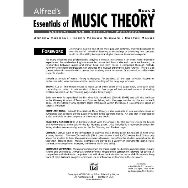 Alfred's Essentials of Music Theory: Book 2
