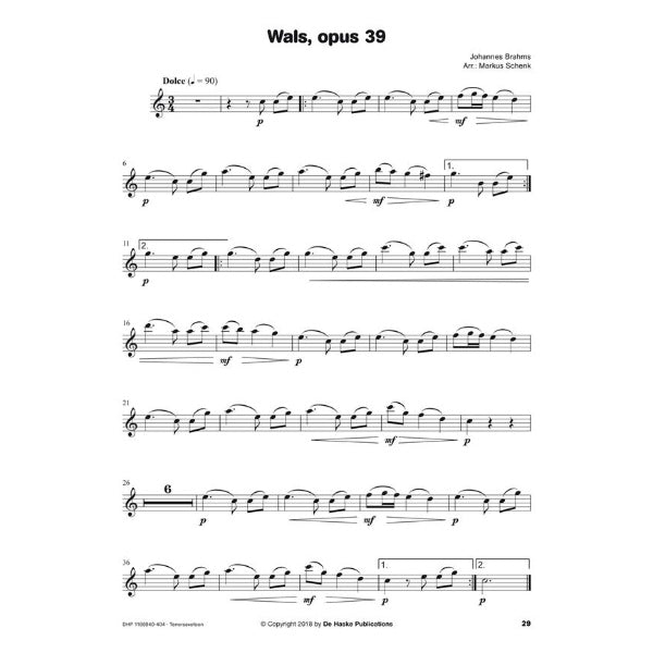 Horen, lezen & spelen: De mooiste klassiekers tenorsax & piano
