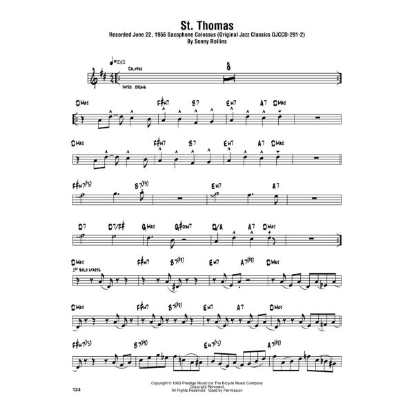 Sonny Rollins Omnibook Bb