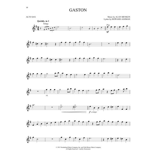 Instrumental Play-Along: Beauty and the Beast altsax