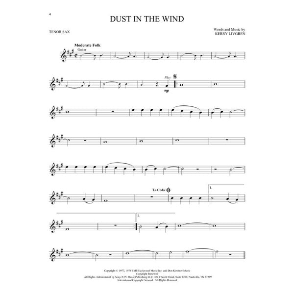 Instrumental Play-Along: Classic Pop Songs tenorsax