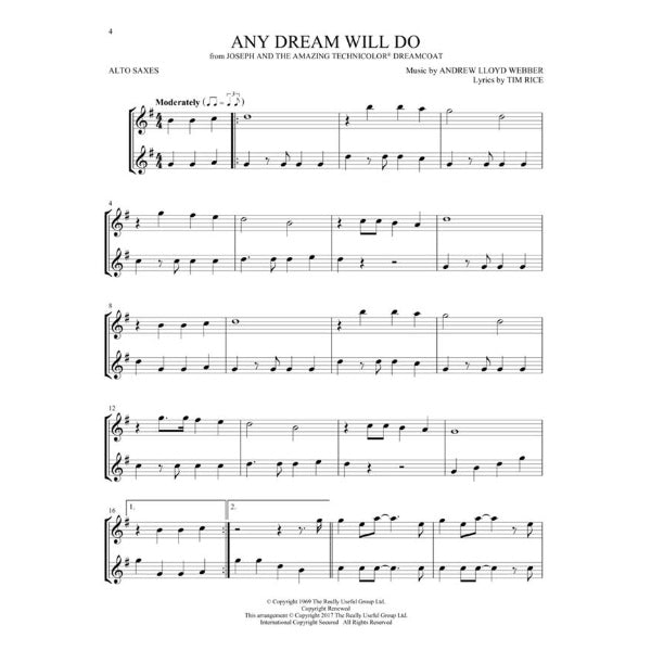 Broadway Songs for Two Alto Saxophones
