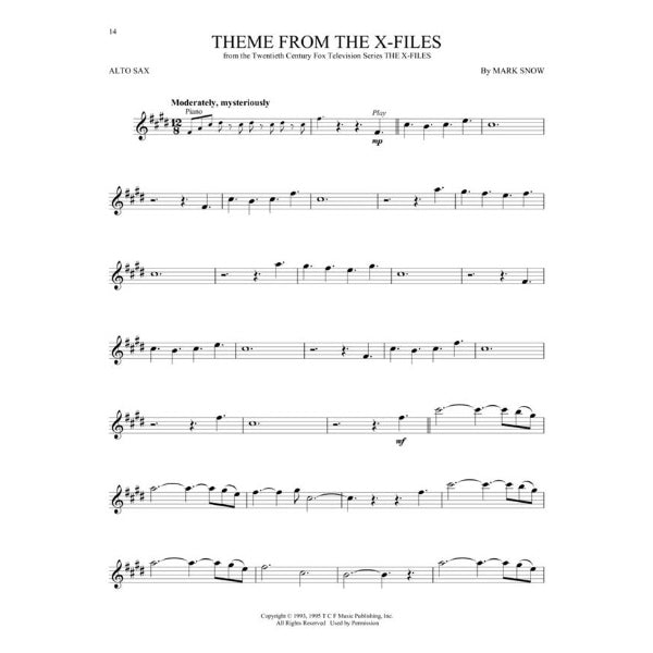 Instrumental Play-Along: Movie and TV Music altsax
