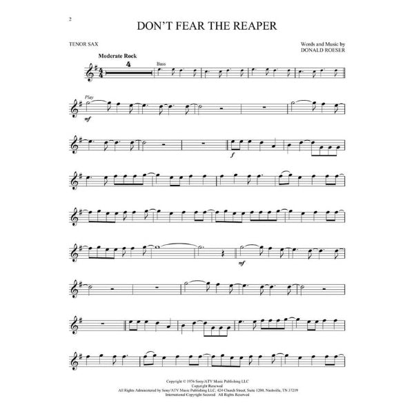 Instrumental Play-Along: Classic Rock tenorsax