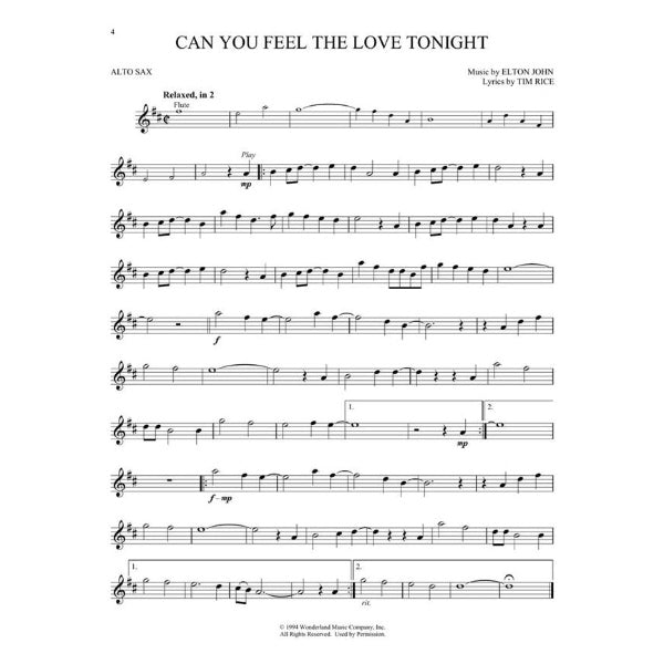 Instrumental Play-Along: The Lion King altsax