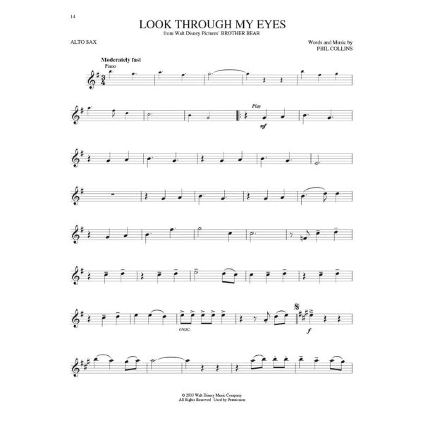 Instrumental Play-Along: Disney Greats altsax