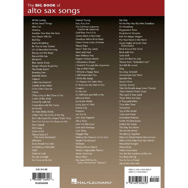 The Big Book of Alto Sax Songs