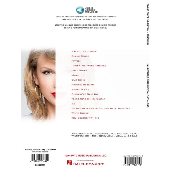 Instrumental Play-Along: Taylor Swift tenorsax