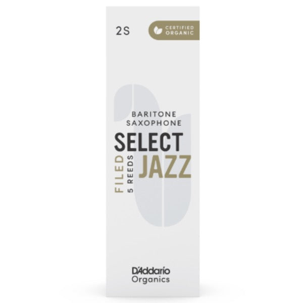 D'Addario Organic Select Jazz filed baritonsax riet per 5 stuks