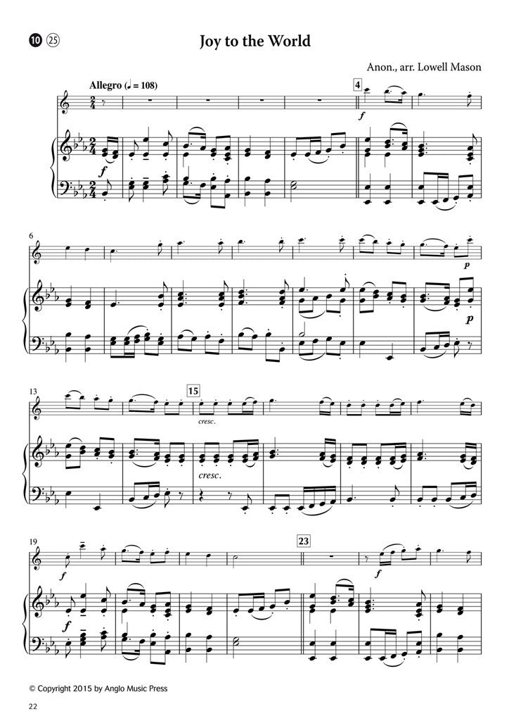 15 Intermediate Christmas Carols altsax & piano