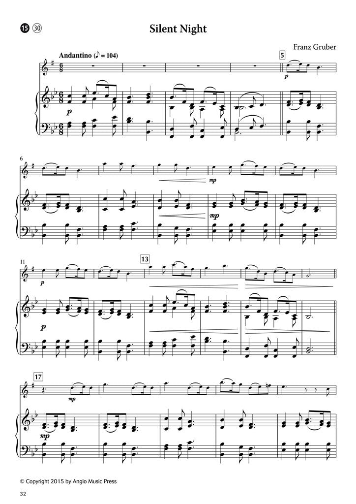 15 Intermediate Christmas Carols altsax & piano