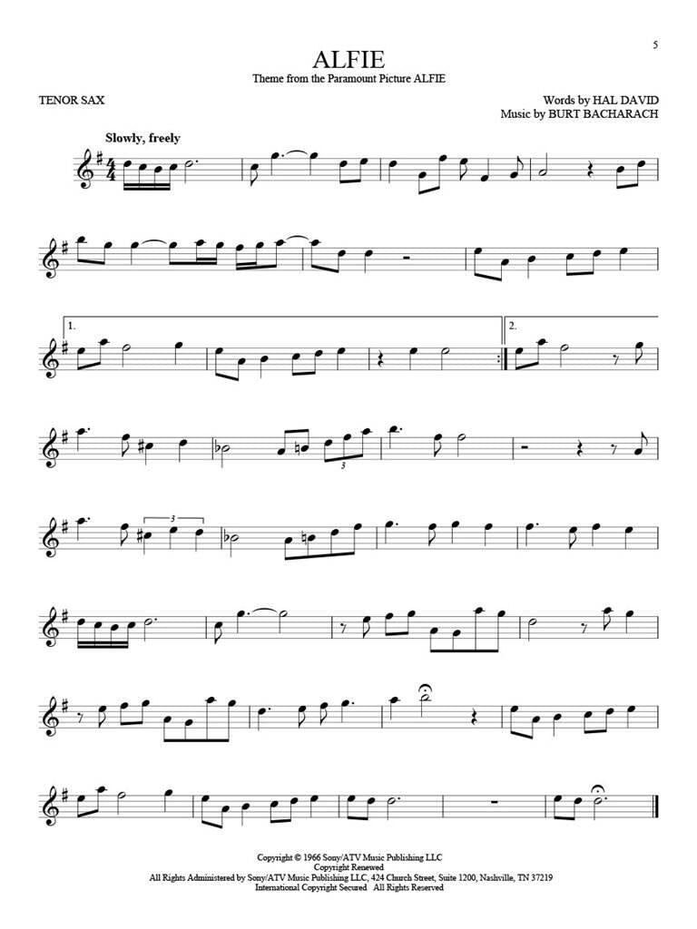 101 Movie Hits tenorsax