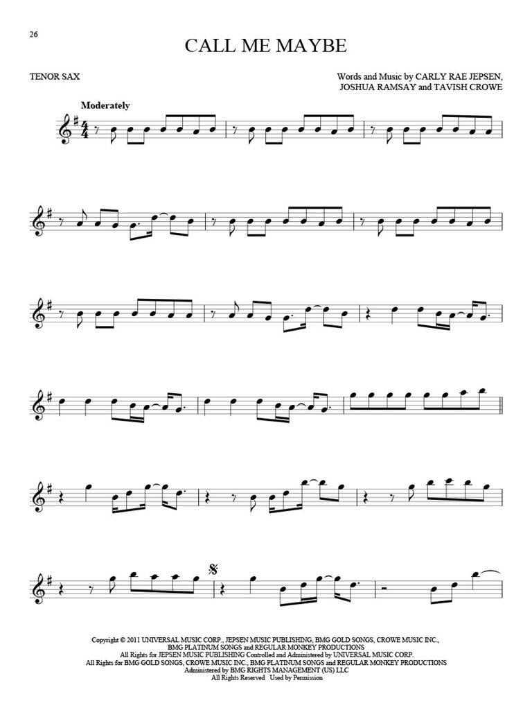 101 Hit Songs tenorsax