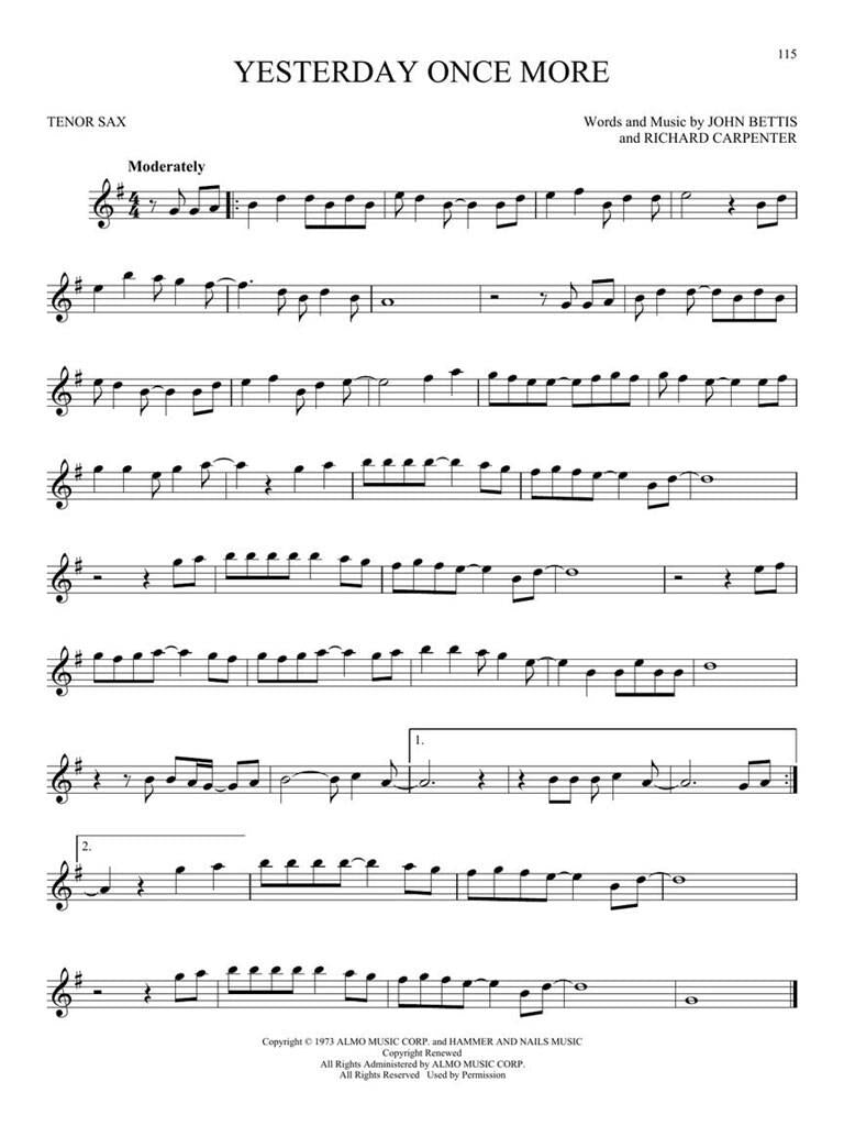 101 Most Beautiful Songs tenorsax
