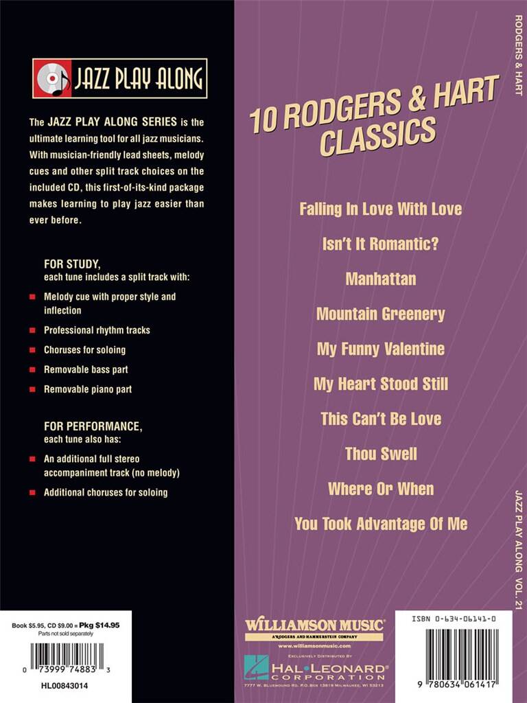 Jazz Play Along vol. 21: Rodgers & Hart Classics