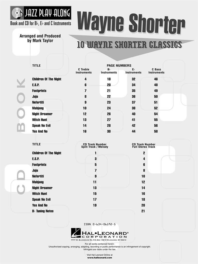 Jazz Play Along vol. 22: Wayne Shorter