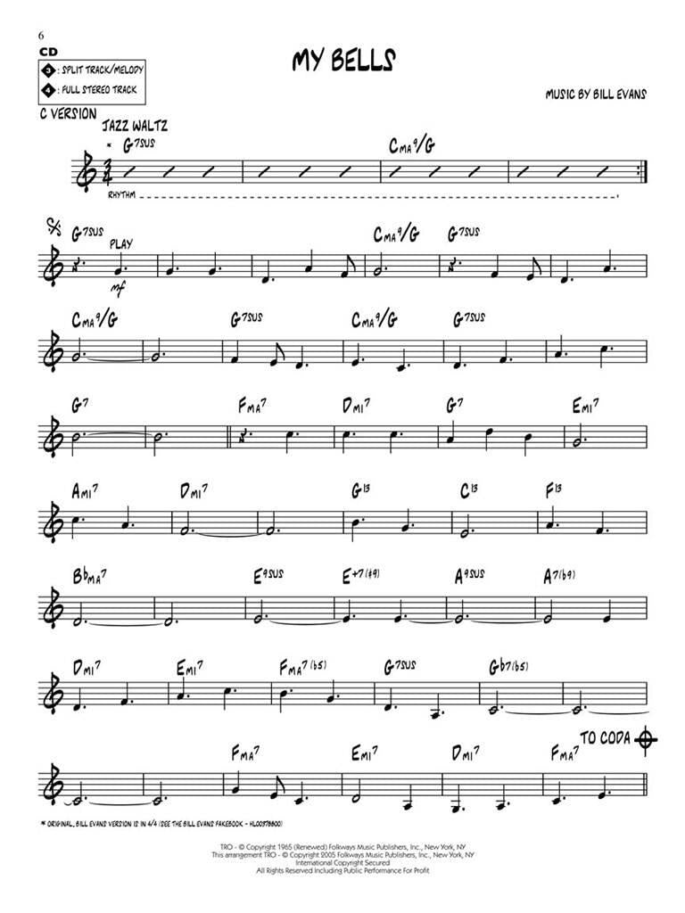 Jazz Play Along vol. 37: Bill Evans: 10 Original Compositions