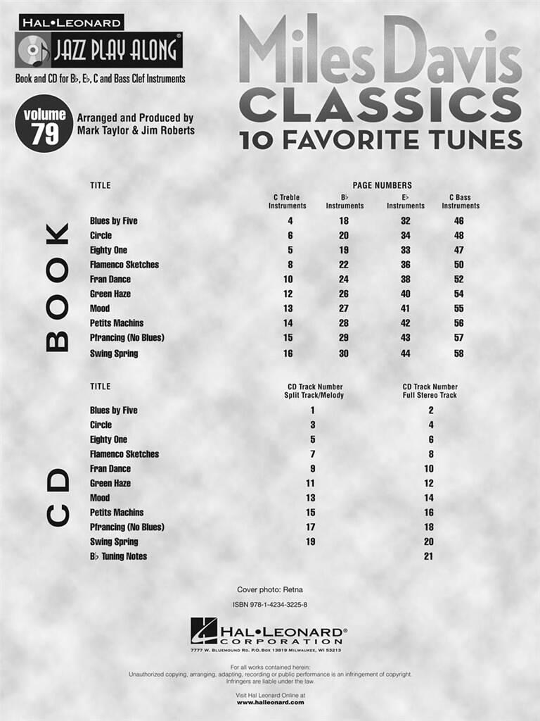 Jazz Play Along vol. 79: Miles Davis Classics