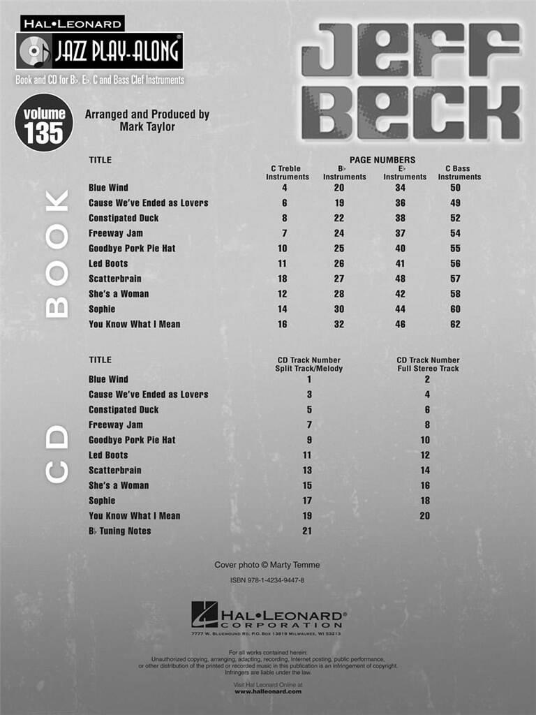 Jazz Play Along vol. 135: Jeff Beck