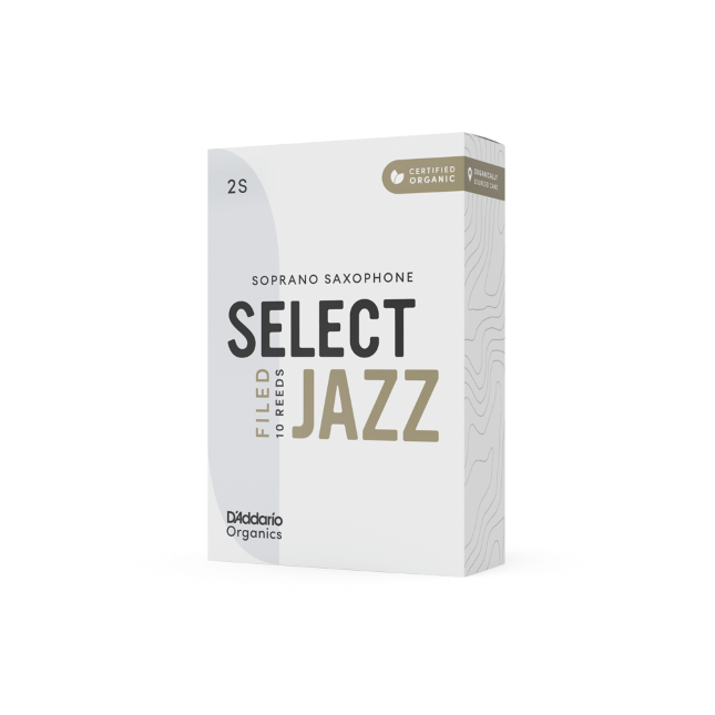 D'Addario Organic Select Jazz filed sopraansax riet per 10 stuks