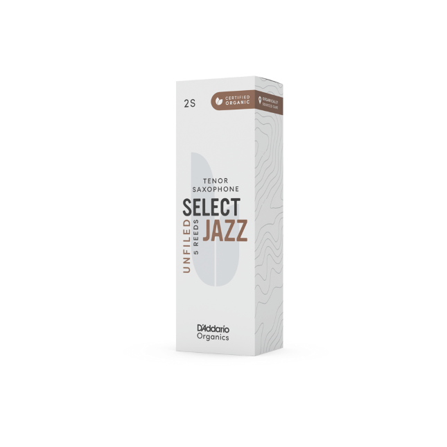D'Addario Organic Select Jazz unfiled tenorsax riet per 5 stuks