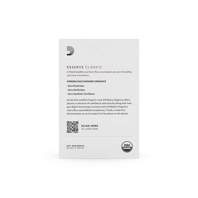 D'Addario Organic Reserve Classic Bb klarinet riet per 10 stuks