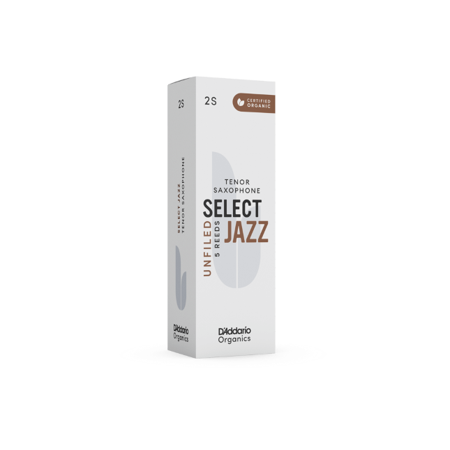 D'Addario Organic Select Jazz unfiled tenorsax riet per 5 stuks