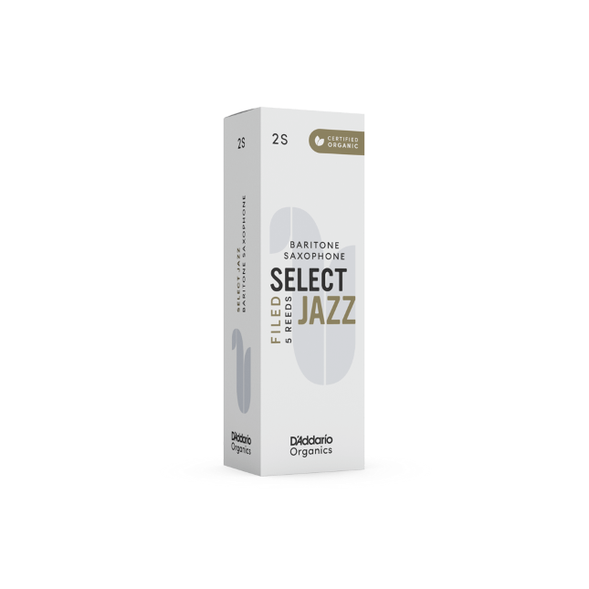 D'Addario Organic Select Jazz filed baritonsax riet per 5 stuks